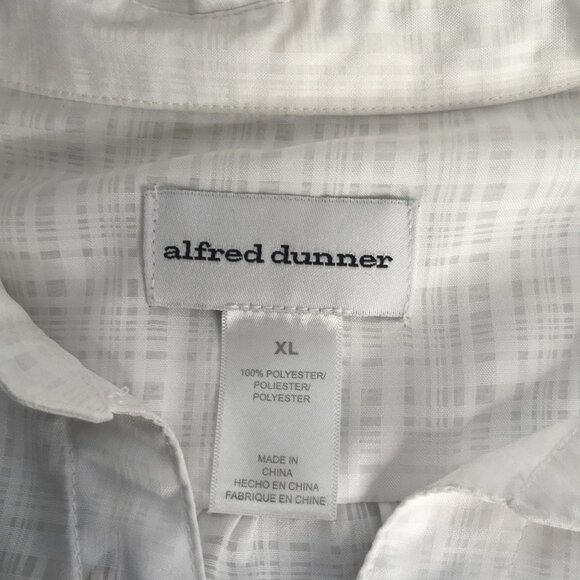 Alfred Dunner Shirt Womens XL White Floral Butterfly Button Front 3/4 Sleeve - Picture 13 of 16